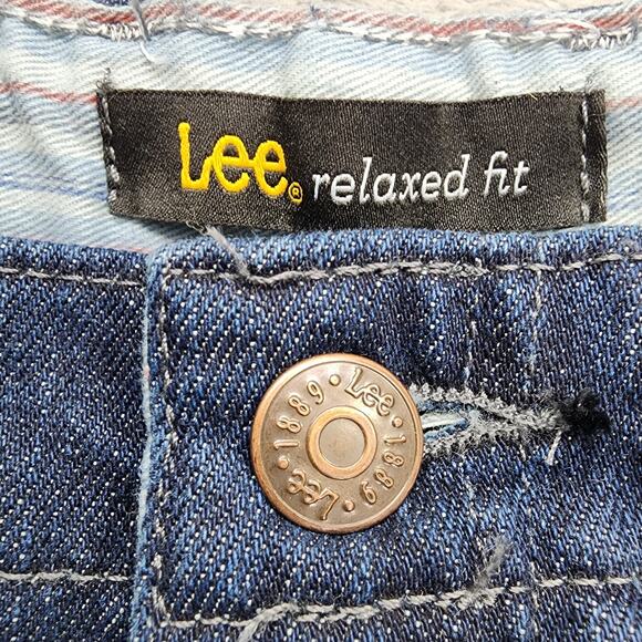 Lee Jeans Womens 12 SHORT Blue Relaxed Fit Side Elastic Mid Rise Stretch Denim - Picture 6 of 13